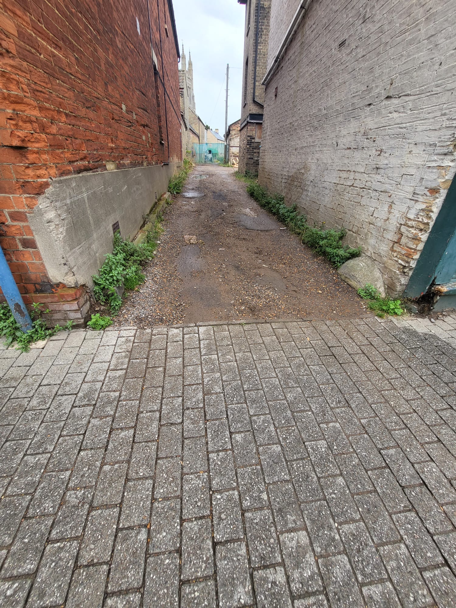 Restricted site entrance before construction